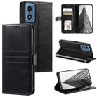 For Motorola Moto G Play 2024 Simple 6-Card Wallet Leather Phone Case(Black) - 1