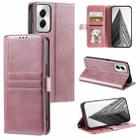 For Motorola Moto G Power 2024 Simple 6-Card Wallet Leather Phone Case(Rose Gold) - 1