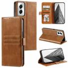 For Motorola Moto G Power 2024 Simple 6-Card Wallet Leather Phone Case(Brown) - 1