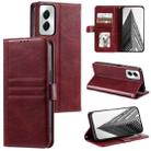 For Motorola Moto G Power 2024 Simple 6-Card Wallet Leather Phone Case(Wine Red) - 1