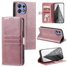 For Motorola Edge 50 Pro Simple 6-Card Wallet Leather Phone Case(Rose Gold) - 1