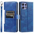 For Motorola Edge 50 Pro Simple 6-Card Wallet Leather Phone Case(Blue) - 2