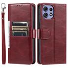 For Motorola Edge 50 Pro Simple 6-Card Wallet Leather Phone Case(Wine Red) - 2