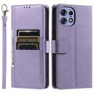 For Motorola Edge 50 Pro Simple 6-Card Wallet Leather Phone Case(Purple) - 2