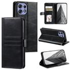 For Motorola Edge 50 Pro Simple 6-Card Wallet Leather Phone Case(Black) - 1