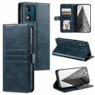 For Motorola Moto E14 Simple 6-Card Wallet Leather Phone Case(Navy Blue) - 1