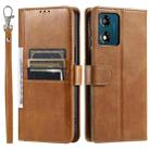 For Motorola Moto E14 Simple 6-Card Wallet Leather Phone Case(Brown) - 2