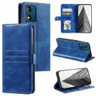 For Motorola Moto E14 Simple 6-Card Wallet Leather Phone Case(Blue) - 1