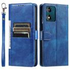 For Motorola Moto E14 Simple 6-Card Wallet Leather Phone Case(Blue) - 2