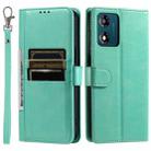 For Motorola Moto E14 Simple 6-Card Wallet Leather Phone Case(Green) - 2