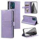 For Motorola Moto E14 Simple 6-Card Wallet Leather Phone Case(Purple) - 1