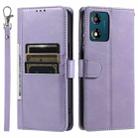 For Motorola Moto E14 Simple 6-Card Wallet Leather Phone Case(Purple) - 2