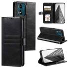 For Motorola Moto E14 Simple 6-Card Wallet Leather Phone Case(Black) - 1