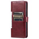 For Motorola Edge 60 Fusion Simple 6-Card Wallet Leather Phone Case(Wine Red) - 3