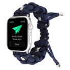 For Apple Watch SE 2023 44mm Screw Nut Braided Paracord Watch Band(Blue) - 1