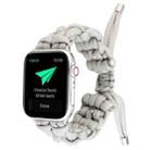 For Apple Watch SE 2023 44mm Screw Nut Braided Paracord Watch Band(White) - 1