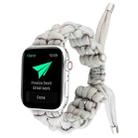 For Apple Watch SE 2023 40mm Screw Nut Braided Paracord Watch Band(White) - 1