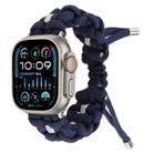 For Apple Watch Ultra 2 49mm Screw Nut Braided Paracord Watch Band(Blue) - 1