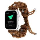 For Apple Watch Series 8 45mm Screw Nut Braided Paracord Watch Band(Coffee) - 1