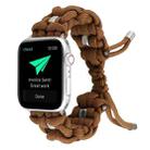 For Apple Watch Series 7 45mm Screw Nut Braided Paracord Watch Band(Coffee) - 1