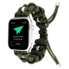 For Apple Watch SE 44mm Screw Nut Braided Paracord Watch Band(Green) - 1