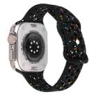 For Apple Watch SE 2023 44mm Jelly Color Dots Liquid Silicone Watch Band(Black) - 1