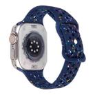 For Apple Watch SE 2023 44mm Jelly Color Dots Liquid Silicone Watch Band(Midnight Blue) - 1