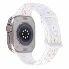 For Apple Watch Series 8 41mm Jelly Color Dots Liquid Silicone Watch Band(White) - 1