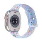 For Apple Watch Series 8 45mm Jelly Color Dots Liquid Silicone Watch Band(Sky Blue) - 1