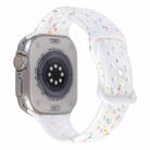 For Apple Watch Series 8 45mm Jelly Color Dots Liquid Silicone Watch Band(White) - 1