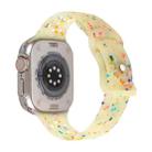 For Apple Watch SE 2022 44mm Jelly Color Dots Liquid Silicone Watch Band(Yellow) - 1