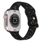 For Apple Watch Series 6 44mm Jelly Color Dots Liquid Silicone Watch Band(Black) - 1