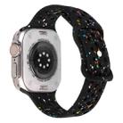 For Apple Watch 38mm Jelly Color Dots Liquid Silicone Watch Band(Black) - 1