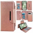 For Google Pixel 7 Pro Multifunctional 7-Card Wallet Leather Phone Case(Rose Gold) - 1