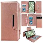 For Google Pixel 6a Multifunctional 7-Card Wallet Leather Phone Case(Rose Gold) - 1