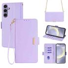 For Samsung Galaxy S24 5G Crossbody Chain Leather Phone Case(Purple) - 1