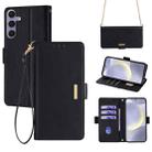 For Samsung Galaxy S24+ 5G Crossbody Chain Leather Phone Case(Black) - 1