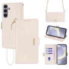 For Samsung Galaxy S23 FE 5G Crossbody Chain Leather Phone Case(White) - 1
