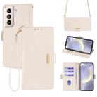 For Samsung Galaxy S22 5G Crossbody Chain Leather Phone Case(White) - 1