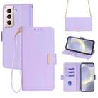 For Samsung Galaxy S22+ 5G Crossbody Chain Leather Phone Case(Purple) - 1