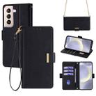For Samsung Galaxy S21+ 5G Crossbody Chain Leather Phone Case(Black) - 1