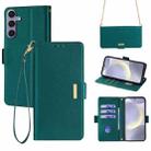For Samsung Galaxy S21+ 5G Crossbody Chain Leather Phone Case(Green) - 1