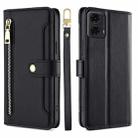 For Motorola Moto G24 4G Sheep Texture Cross-body Zipper Wallet Leather Phone Case(Black) - 1