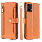 For Motorola Moto G24 4G Sheep Texture Cross-body Zipper Wallet Leather Phone Case(Orange) - 1