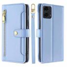 For Motorola Moto G24 4G Sheep Texture Cross-body Zipper Wallet Leather Phone Case(Blue) - 1