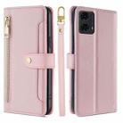 For Motorola Moto G24 4G Sheep Texture Cross-body Zipper Wallet Leather Phone Case(Pink) - 1