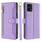 For Motorola Moto G24 4G Sheep Texture Cross-body Zipper Wallet Leather Phone Case(Purple) - 1