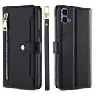 For Motorola Moto G34 5G Sheep Texture Cross-body Zipper Wallet Leather Phone Case(Black) - 1