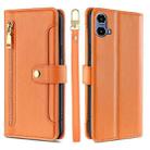 For Motorola Moto G34 5G Sheep Texture Cross-body Zipper Wallet Leather Phone Case(Orange) - 1