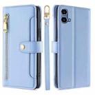 For Motorola Moto G34 5G Sheep Texture Cross-body Zipper Wallet Leather Phone Case(Blue) - 1